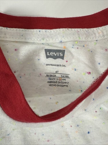 Levi's Logo Girls T-Shirt White & Color Dots Size 4T NWT - Picture 7 of 15