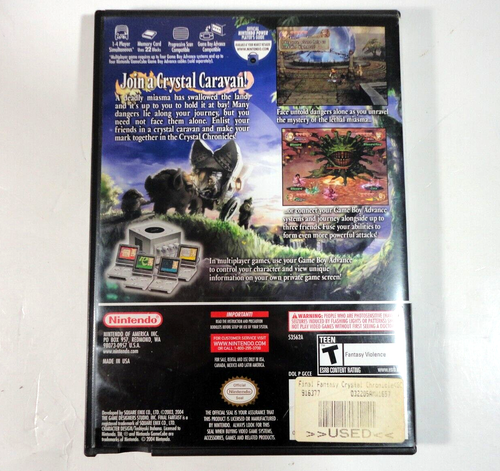 FINAL FANTASY: CRYSTAL CHRONICLES (NINTENDO GAMECUBE, 2004) - Estuche, Manual, Disco - Imagen 3 de 5