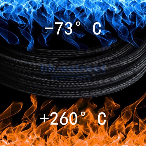 6AN Black Nylon Braided PTFE Fuel Line Hose Oil Gas Line 10FT for E85 - Picture 6 of 12