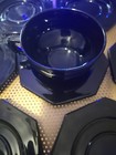 US Glass Saucer Bread Plate Scroll Black 5" Set Of 7 Unbranded Cup Estate JJ108 — photo 8