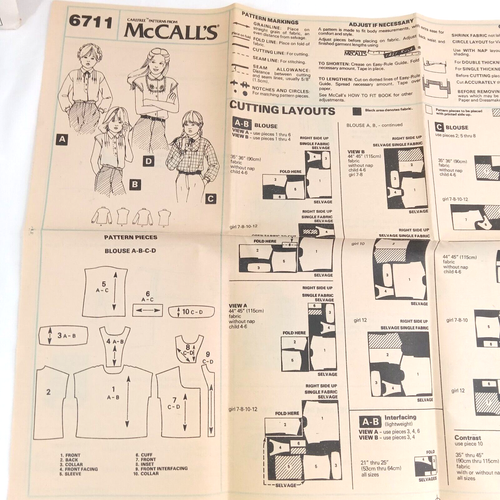 McCall's 6711 Girls Blouses Size 7 1970s - Picture 3 of 4