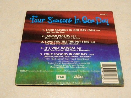 Crowded House Four Seasons In One Day CD Single - Picture 3 of 3