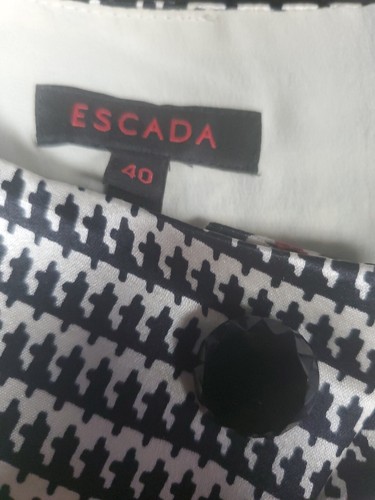 Escada Geometric Wool Silk Blend Dress Jacket Blazer Suit Set Sz 40 / 10 US Vntg - Picture 9 of 19