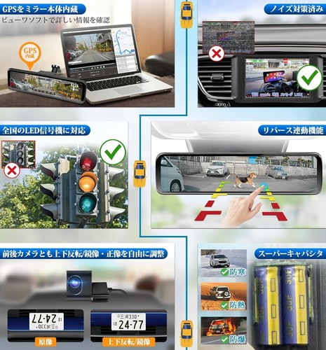 Pormido Mirror-Type Dashcam, Super Bright Lcd, Automatic Brightness Adjustment - Picture 3 of 8