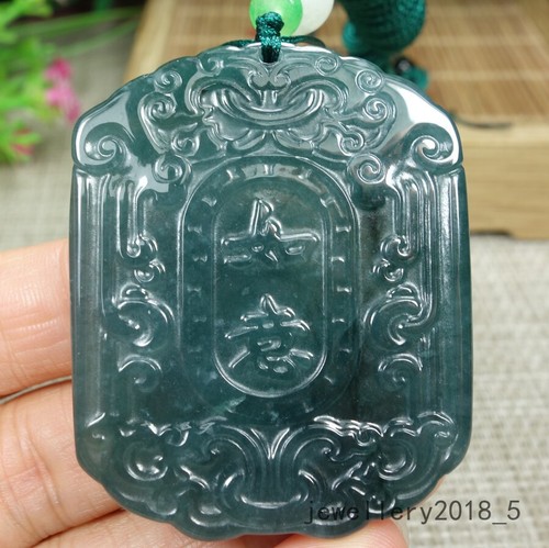 Certified Icy Green 100% Natural A jadeite jade Pendant~吉祥如意仿古牌 - Picture 11 of 20