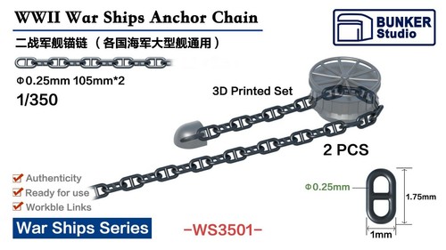 Bunker Studio 1/350 WWII War Ships Anchor Chain WS3501 - Bild 1 von 2