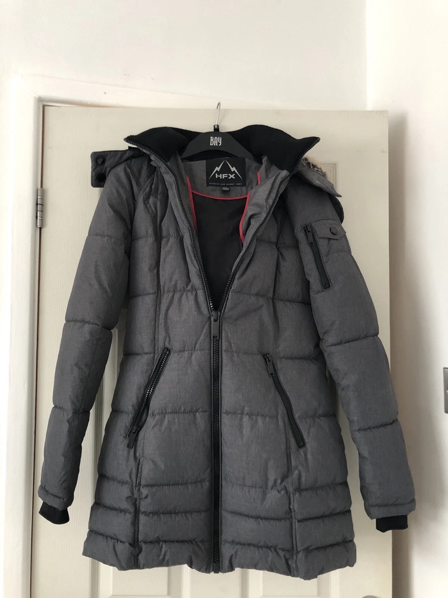 Ladies Women s HFX Winter Coat Grey Size UK XS eBay