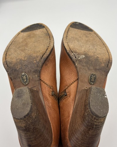 Frye Reina Bootie Women's Western Leather Dress Boot - Cognac (Brown) US Size 6M - Picture 8 of 10