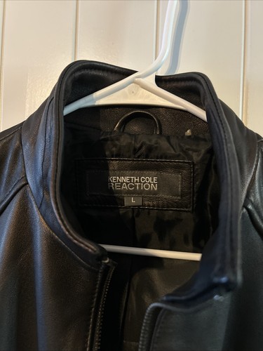 Kenneth Cole Reaction Women’s Leather Jacket L - Picture 2 of 5