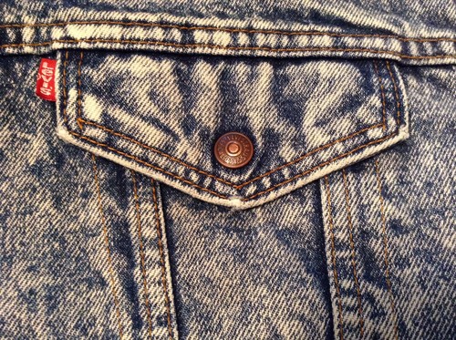 Vintage Levi's Acid Wash Denim Jeansjacke Größe L - Bild 4 von 12