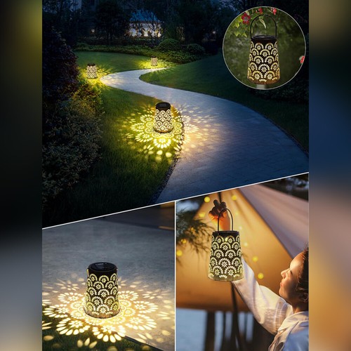 Solarleuchten 2er Set Außen Garten Deko für Balkon LED Solar leuchten Solarlampe - Bild 4 von 13