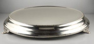 45cm Silver Plated Plateau Beaded Round 18 Wedding Cake Stand Plate Party Ebay