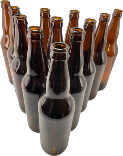 Glass Beer Bottles Amber 22 oz Commander Bomber Long Neck Pry Off Case of 12 - Picture 9 of 14