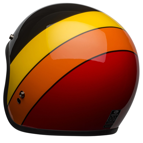 Casco de motocicleta Bell Custom 500 Riff negro brillante amarillo naranja rojo - Imagen 5 de 9