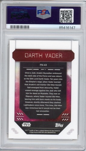 2023 Topps Finest Star Wars Darth Vader #FN43 Naranja SSP #10/25 Clasificado PSA 9 - Imagen 2 de 2