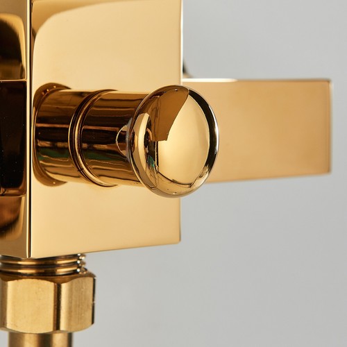 Gold Badewannenarmatur set Wasserfall Bad Wasserhahn Mischbatterie mit brasue - Picture 8 of 10