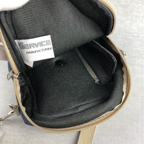 Sun Valley Tasche Crossbody oder Gürtelschlaufe gepolsterte Kamera Vintage blau hellbraun Gurt Reißverschluss - Bild 10 von 12