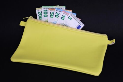 Banktasche Geldtasche mit Reißverschluss aus weichem Kunstleder 27 x 17 cm - Bild 14 von 19