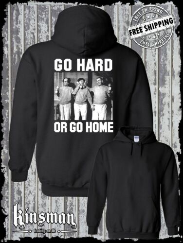 Three Stooges Go Hard or Go Home Hoodie / Sweatshirt Gym Workout Exercise Funny - Afbeelding 1 van 1