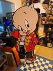 RARE Moschino Looney Tunes Warner Bros Porky Pig Wooden Shop Display Standee 34"