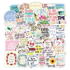 50pcs Motivational Phrases Sticker Pack Quotes Inspirational Waterproof matte