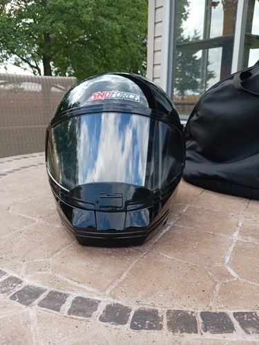Vintage 2000 Yamaha Sno Force Black Snowmobile Helmet Small Carry Bag Full Face - Picture 7 of 11