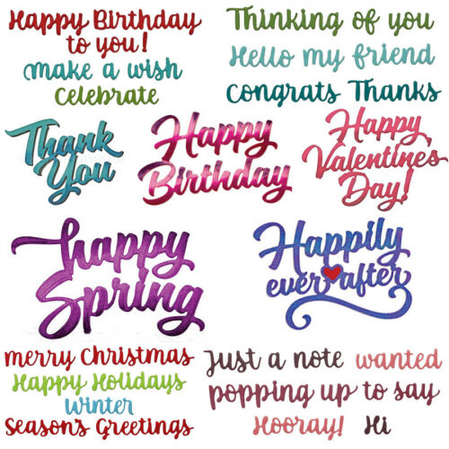 Greetings Birthday Words Metal Cutting Dies Embossing Stencils Diy Scrapbooking - Picture 1 of 17