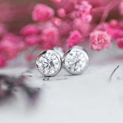 Orecchini scintillanti diamanti bianchi in argento sterling 925 da 0,25 ctw a 1,20 CTw - Foto 9 di 14