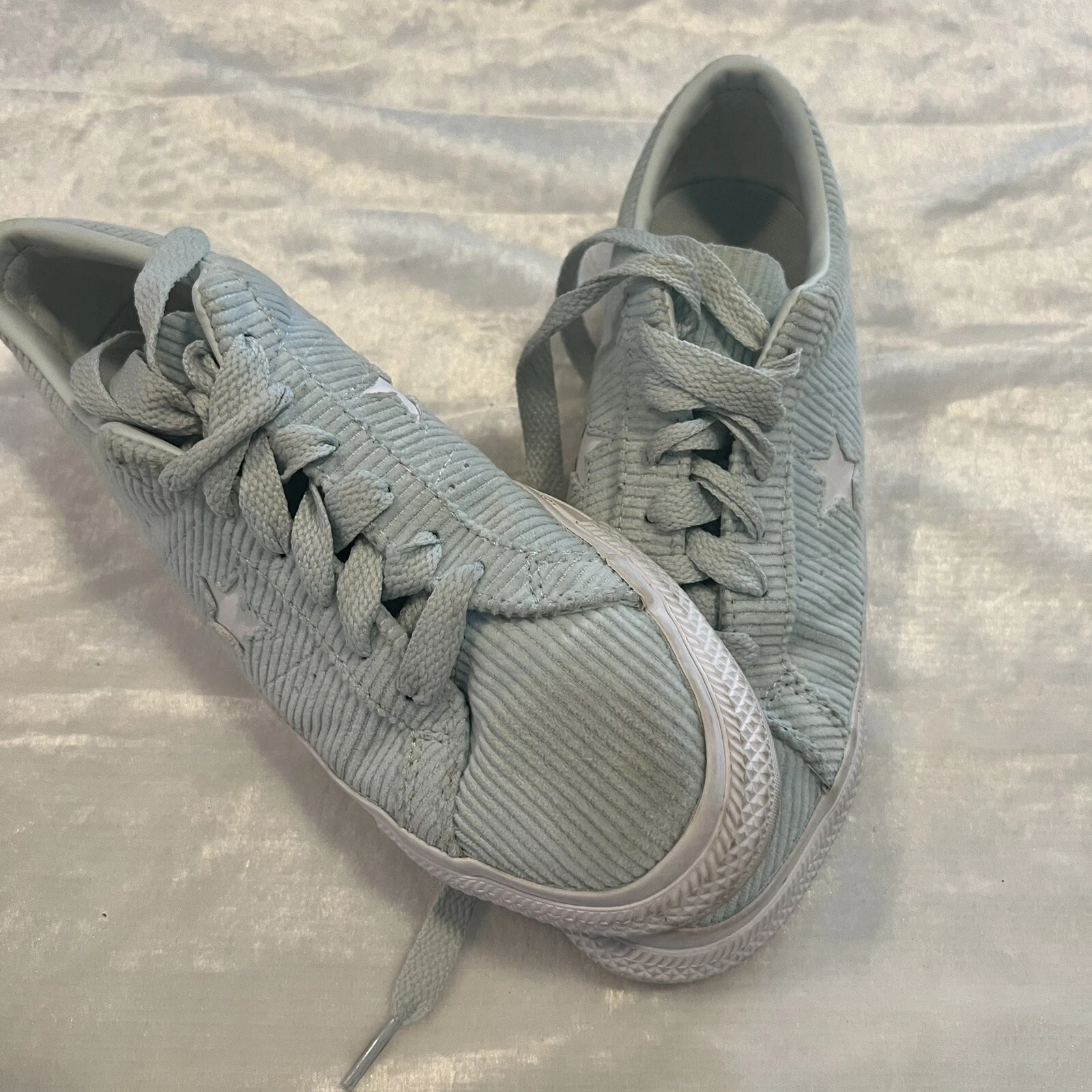 Sneakers Converse Cons One Star bambino blu in velluto a coste taglia 7 ottime condizioni