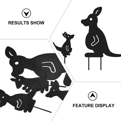 Kangaroo Garden Crafts Animal Lawn Animals Statues Hollow Decors - Picture 2 of 12