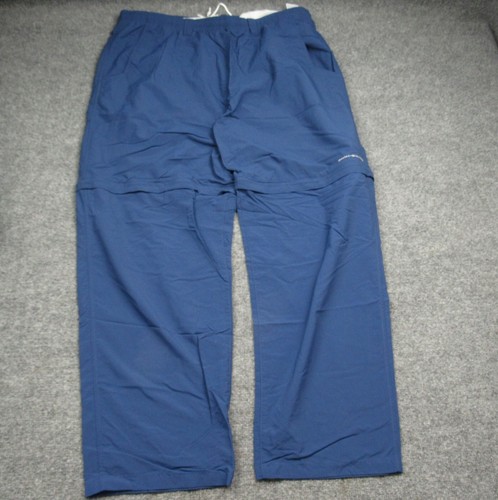 Columbia PFG Pants Men XL Blue Backcast Convertible Mesh Lined Performance Gear - Picture 2 of 13