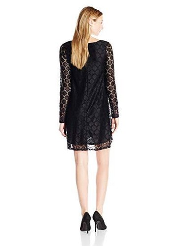NEW INGRID & ISABEL MATERNITY DOT LACE LONG SLEEVE BLACK DRESS SIZE S $98 - Picture 2 of 8