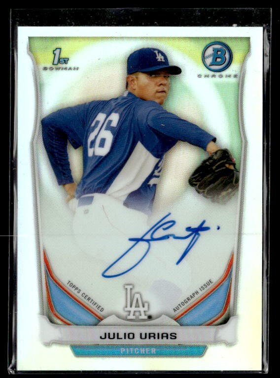 L6,258 - 2014 Bowman Chrome Prospect Auto Refractors #BCAPJU Julio Urias /500