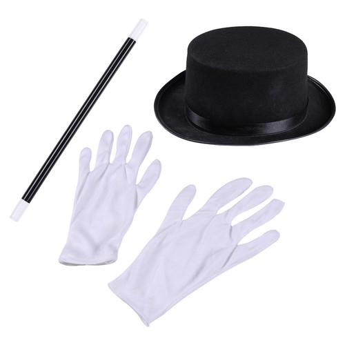 Boys~Ringmaster Circus Costume Tuxedo Tailcoat Jacket with Hat Magic Wand Gloves - Picture 11 of 35