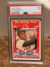 1959 Topps Hank Aaron PSA 1 #561 All Star Card NEW CLEAN CASE NICE COLOR