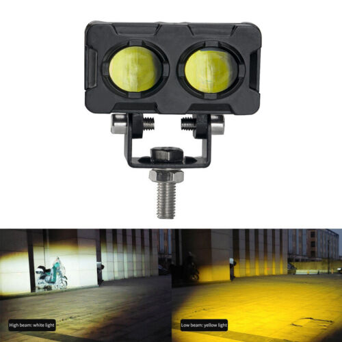 2pcs Motorcycle LED Driving Spotlight Work Light Yellow White Fog Lights Lamp - Picture 20 of 22