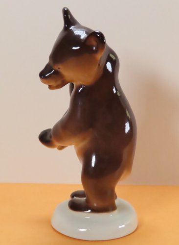 Vintage Brown Bear Lomonosov USSR Russian Porcelain Bear Figurine Figure 5.75" - Picture 2 of 12