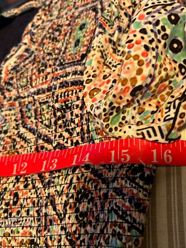 Maeve Anthropologie Smocked Mini Dress Womens Dress XS Mixed Media Cottagecore - Picture 8 of 9