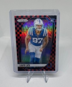 2024 Panini Prizm Laiatu Latu #366 Black & Red Checkerboard Prizm RC Colts SSP