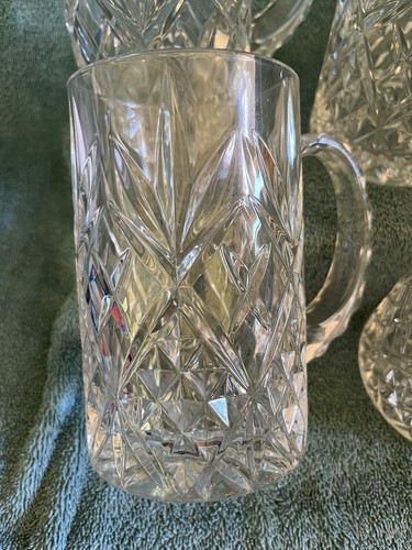 4 Hand Crafted Lead Crystal Beer Mugs 5.5 Inch Tall - Picture 3 of 3