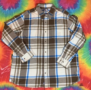 North-Face-Flannel-Shirt-Mens-2XL-XXL-Plaid-Checks-Outdoors