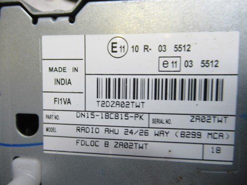 2016 FORD ECOSPORT ZETEC CBW 1.5 PETROL MK1 RADIO CD PLAYER HEAD UNIT REF4581 - Imagen 6 de 6