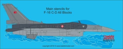 1/72 TuRAF F-16C Oncel Sq. The Red Tail + Main Stencils Decal Sheet DBT-01186 - Bild 3 von 6