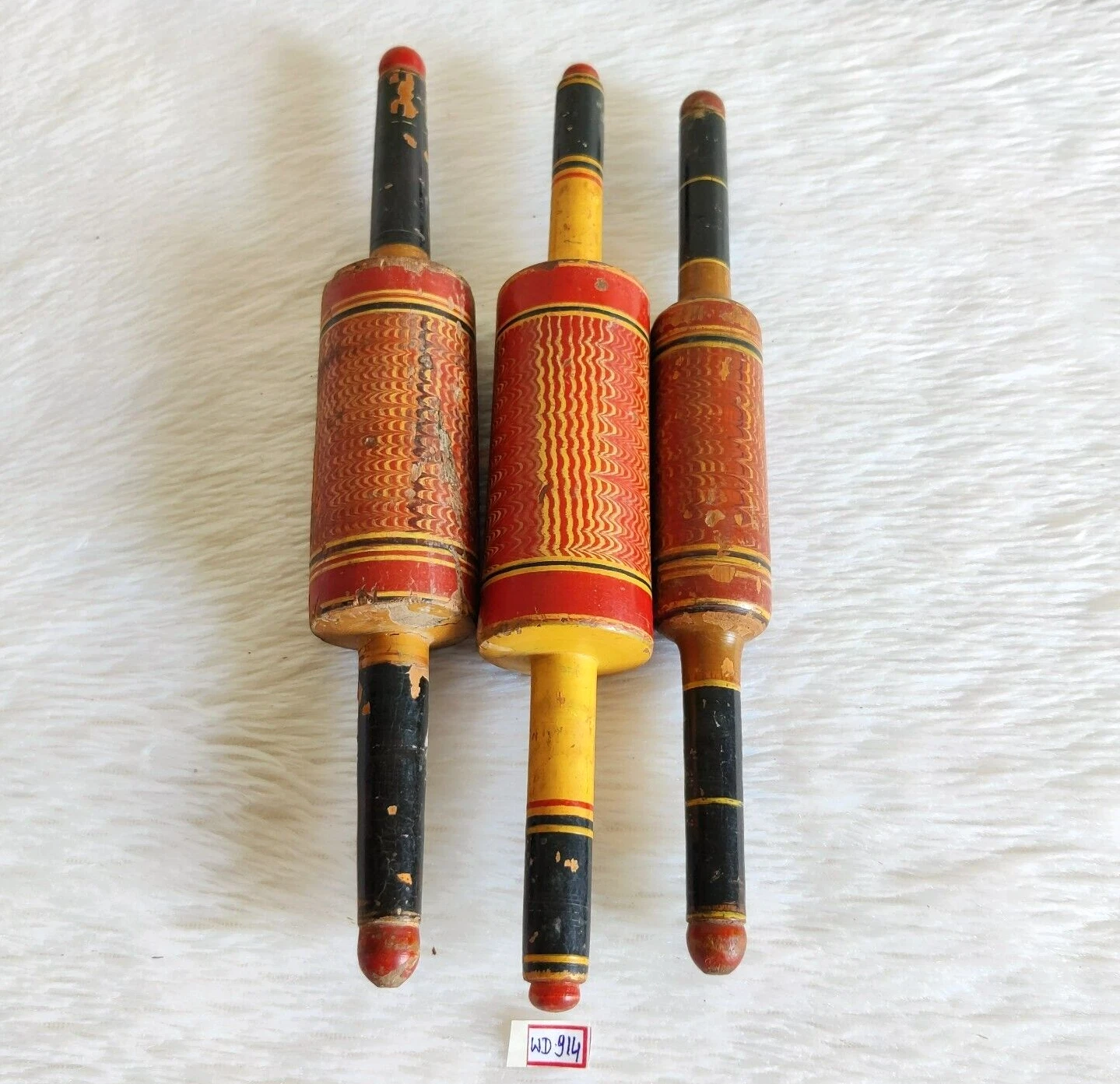 1920s Vintage Lacquered Handmade Tortilla Bread Bakers Wooden Rolling Pin WD914