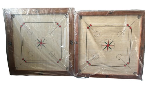 KS Carrom Brett mit Münzen Striker Pulver Set Holz glatte Oberfläche Geschenk Spiele - Bild 7 von 16