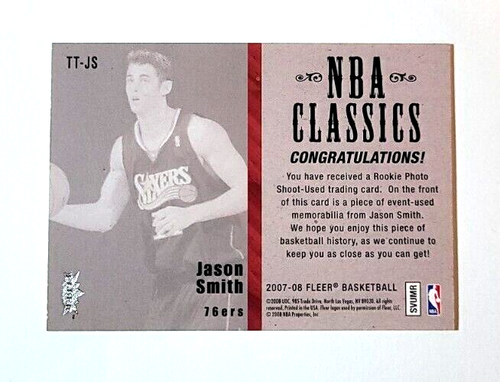 2007-08 Fleer NBA Classics Jason Smith Rookie #TT-JS - Picture 2 of 2