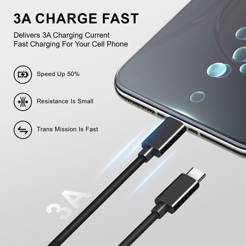 USB C to Type C Cable 3A 20W Fast Charger Long Lead Heavy Duty 3/5/6/10FT for LG - Picture 3 of 16