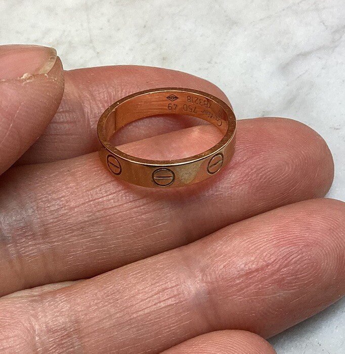Cartier Love Ring ゴールド 証明書付き Genuine CARTIER 18K Yellow Gold Love Ring 3.6mm Box