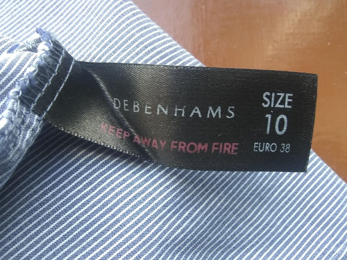 Collection Debenhams - Size 10 - Grey - Pinstripe - Long Shirt - Roll Tap Sleeve - Picture 10 of 10