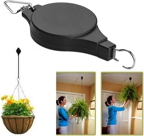 Hängekorb Zughaken Einziehbar Seil Aufhänger 10KG Tragkraft Garten Haus - Bild 33 von 48